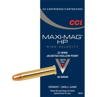 CCI 22WMR Maxi Mag 40gr JHP